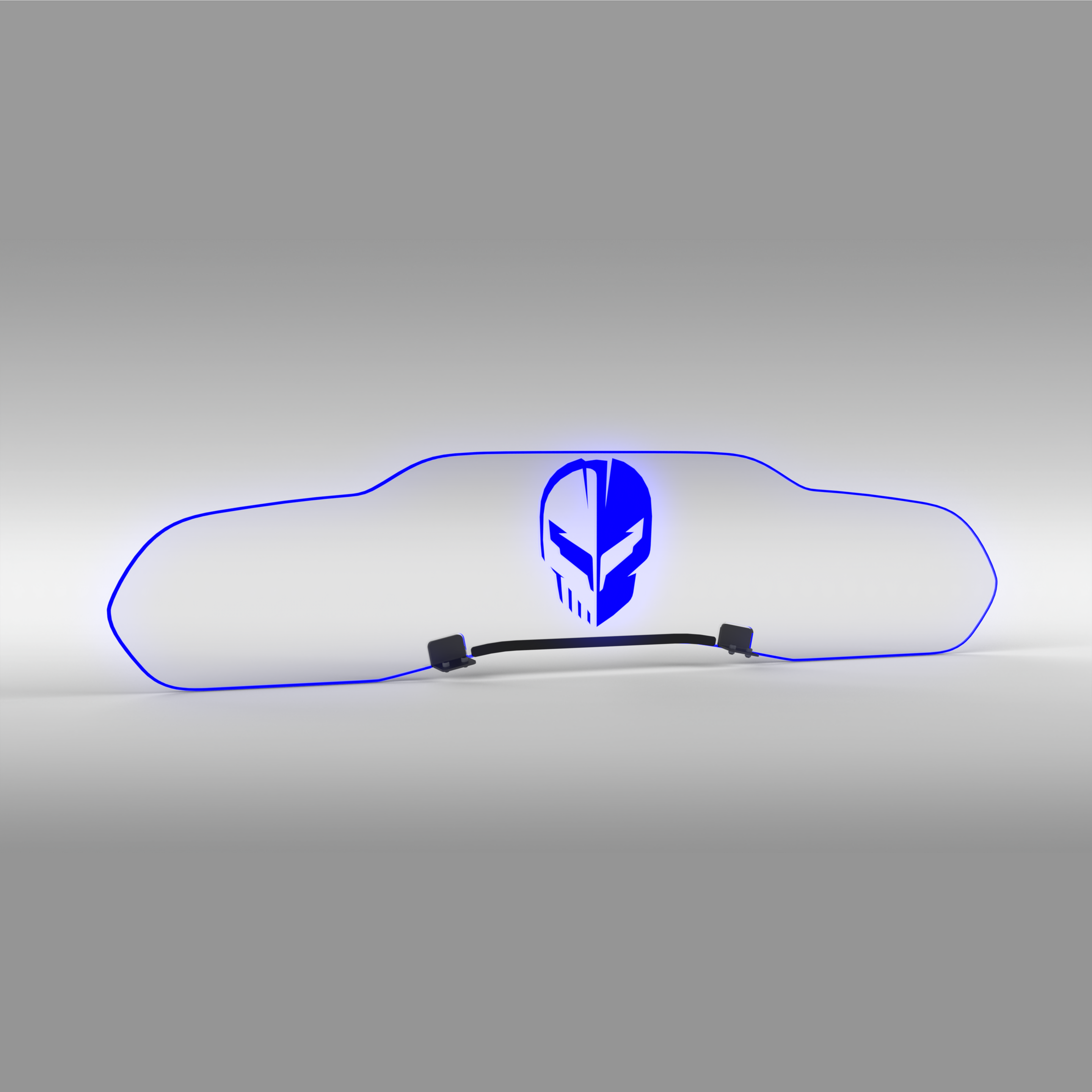 EOS WindRestrictor® C8 Coupe Rear Add On Glow Plate - Jake Skull, Blue