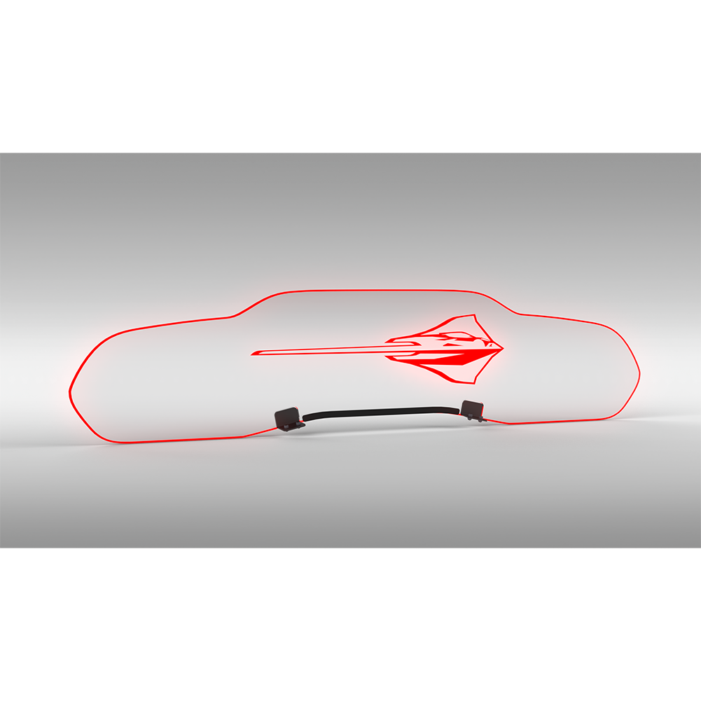 Corvette WindRestrictor Illuminated Glow Plate - Stingray Fish Coupe : C8