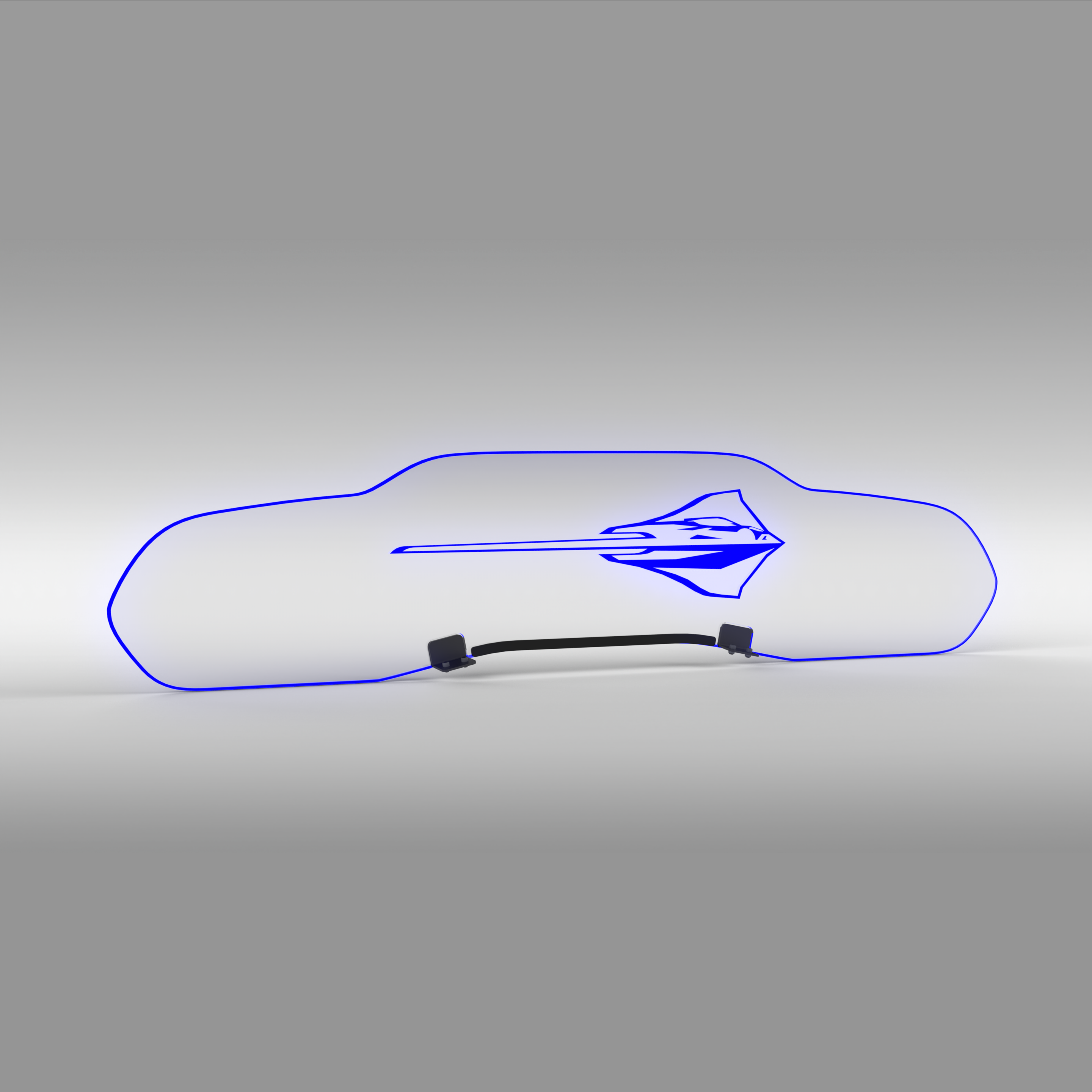 EOS WindRestrictor® C8 Coupe Rear Add On Glow Plate - Stingray Fish, Blue