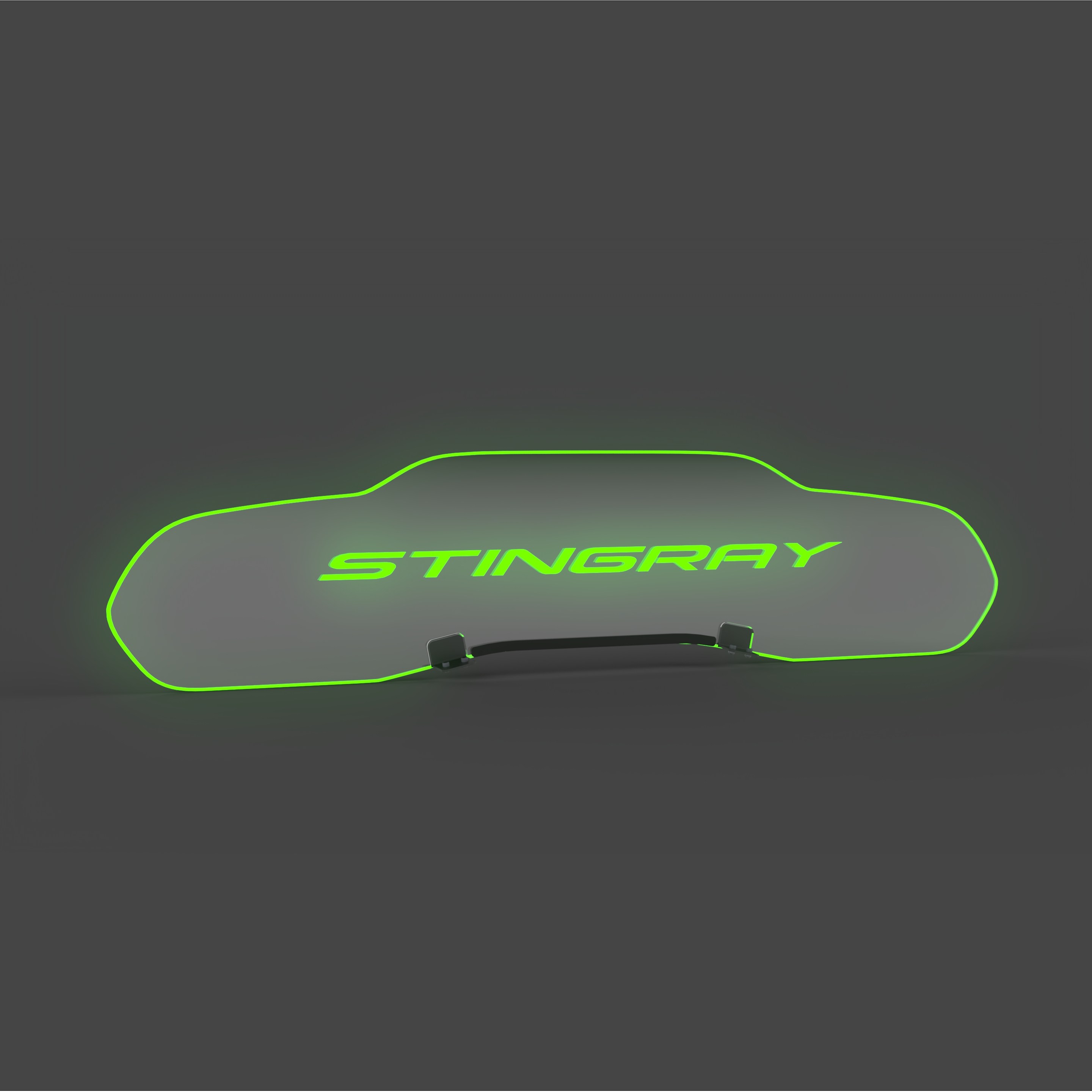 EOS WindRestrictor® C8 Coupe Rear Add On Glow Plate - Stingray, Green