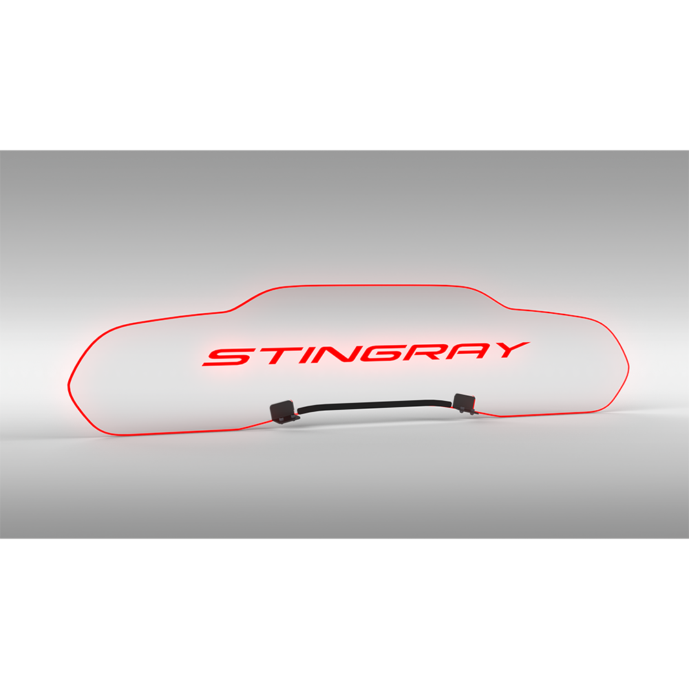 Corvette WindRestrictor Illuminated Glow Plate - Stingray Text Coupe : C8