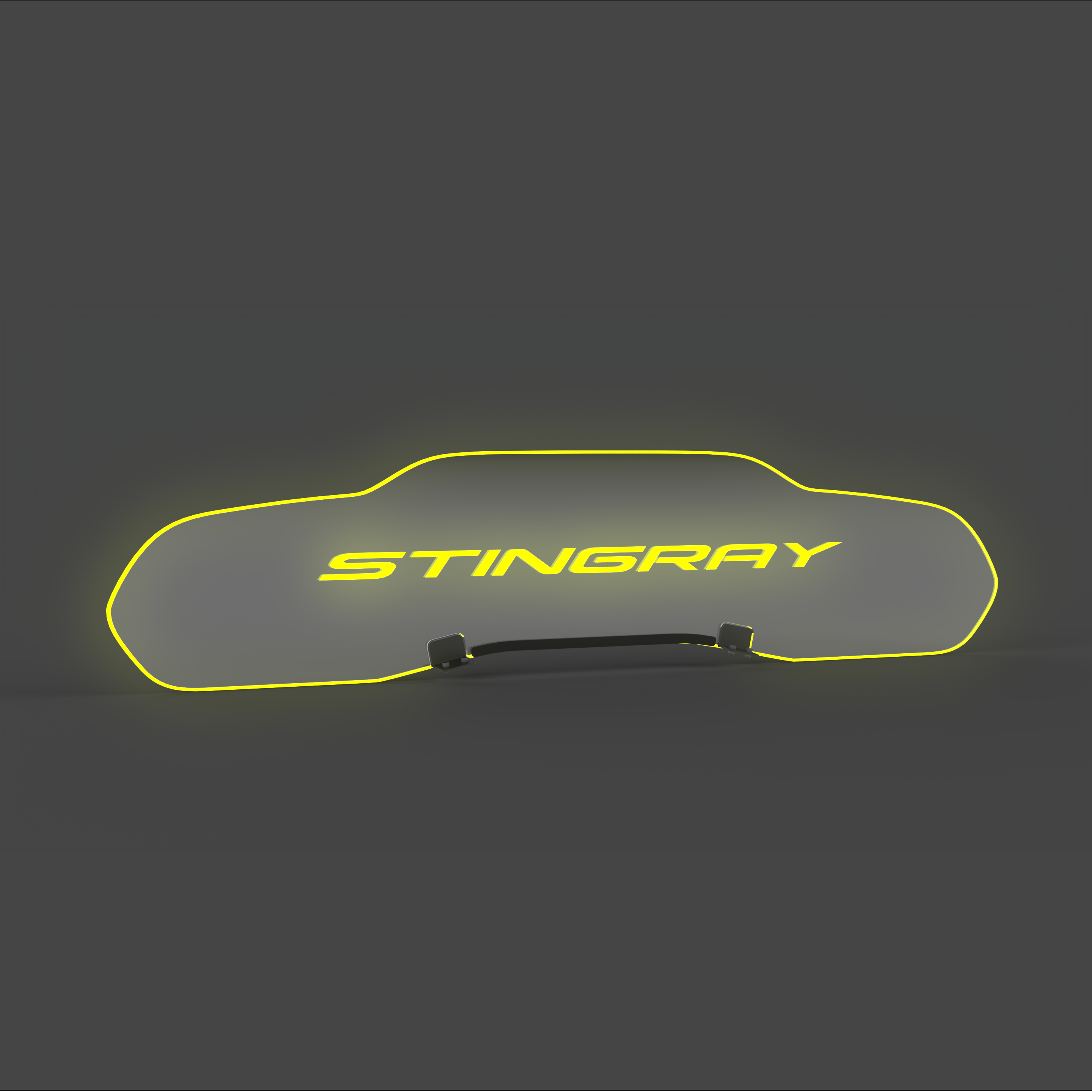 EOS WindRestrictor® C8 Coupe Rear Add On Glow Plate - Stingray, Yellow