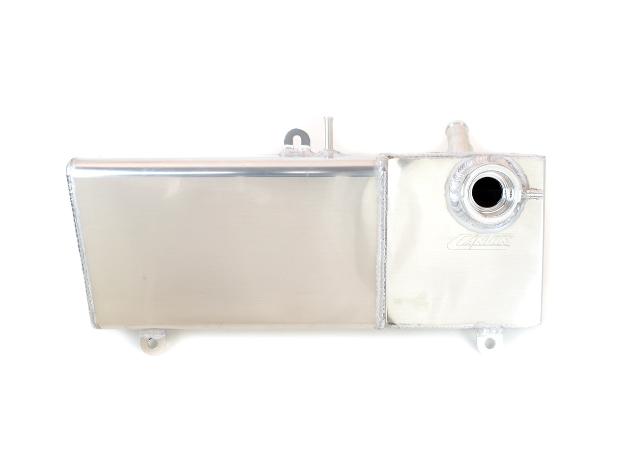 Canton Racing Recovery Tank, Coolant, External Sight Gauge, Vented Cap, Aluminum, Natural, Ford Mustang 1996-2004, Each