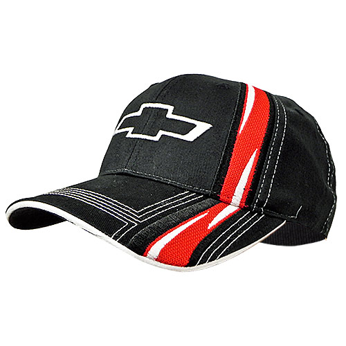 Chevy Bowtie Black & Red Embroidered Exhaust Men's Hat  -