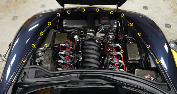 Corvette C6 2005-2013 Dress Up Bolts Stage 1 Titanium Hardware Engine Bay Kit
