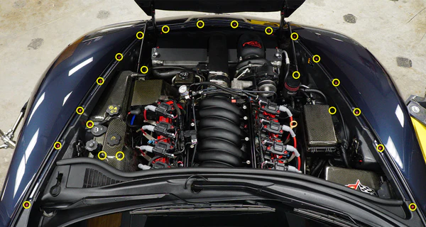 Corvette C6 2005-2013 Dress Up Bolts Stage 2 Titanium Hardware Engine Bay Kit