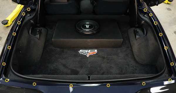 Corvette C6 2005-2013 Dress Up Bolts, Titanium Hardware Hatch & Trunk Kit, 40 pcs.