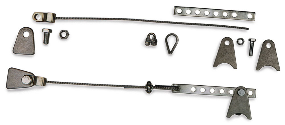 Competition Engr Suspension Travel Limiter, Weld-On, Cable Style, Steel, Control Arm/Strut Front Suspensions, Kit