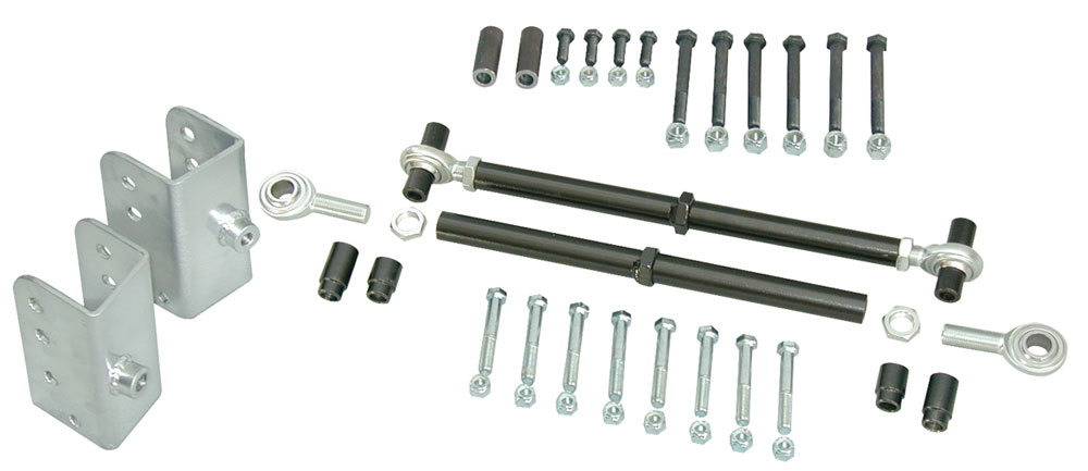 Competition Engr Trailing Arm, Rear, Lower, Tubular, 3-Way Adjustable, Steel, Black Powder Coat, Ford Mustang 1979-2004, Kit