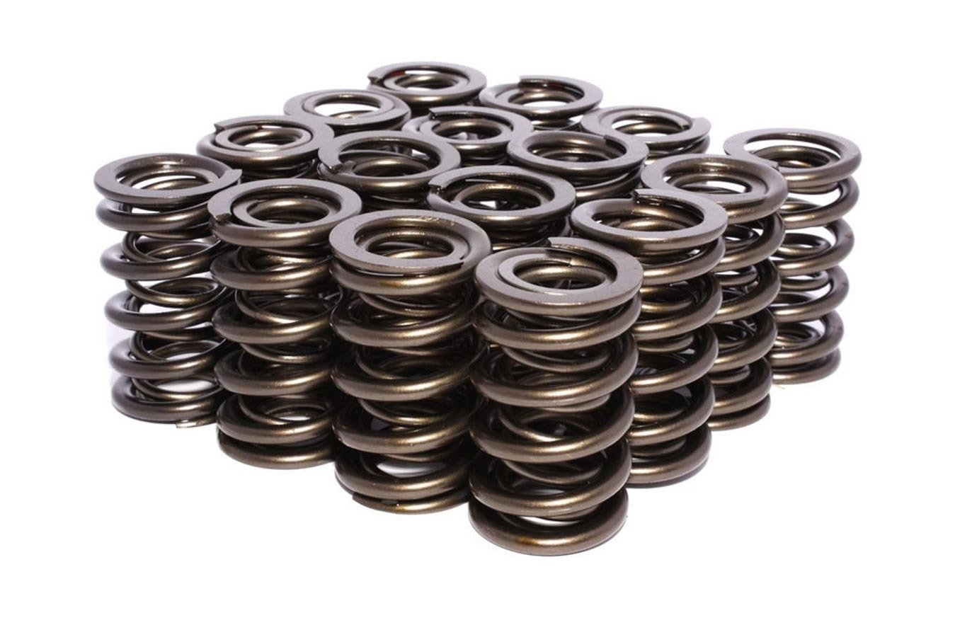 Valve Spring, Race Street, Dual Spring, 408 lb/in Spring Rate, 1.040 in Coil Bind, 1.300 in OD, Set of 16