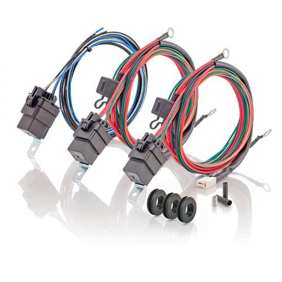 C&R Racing Fan Wiring Harness, Relay, 12V, 40 / 50 amp Relay, Terminals / Fuses, Dual Electric Fans, Kit