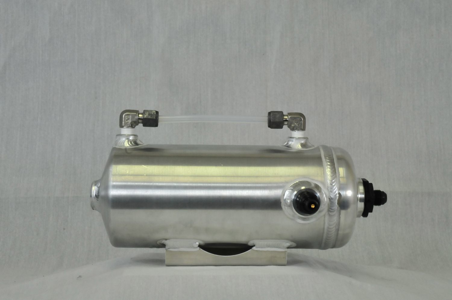 C&R Racing Recovery Tank, Coolant, 16 oz, 10.28 in Tall, 4 in Diameter, 1/8 in NPT Female Inlet, Aluminum, Polished, Kit