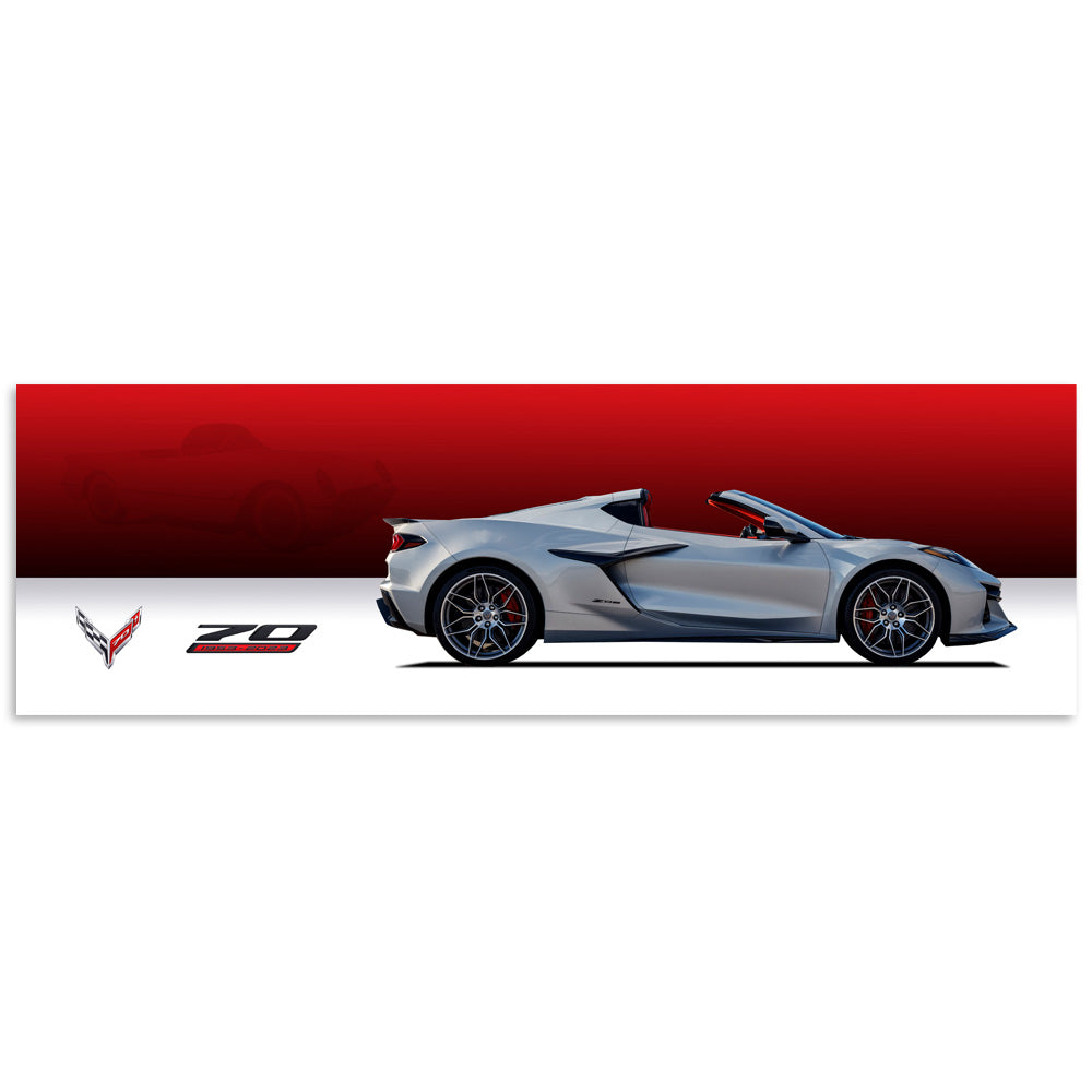 Corvette 70th Metal Print with Recessed Frame