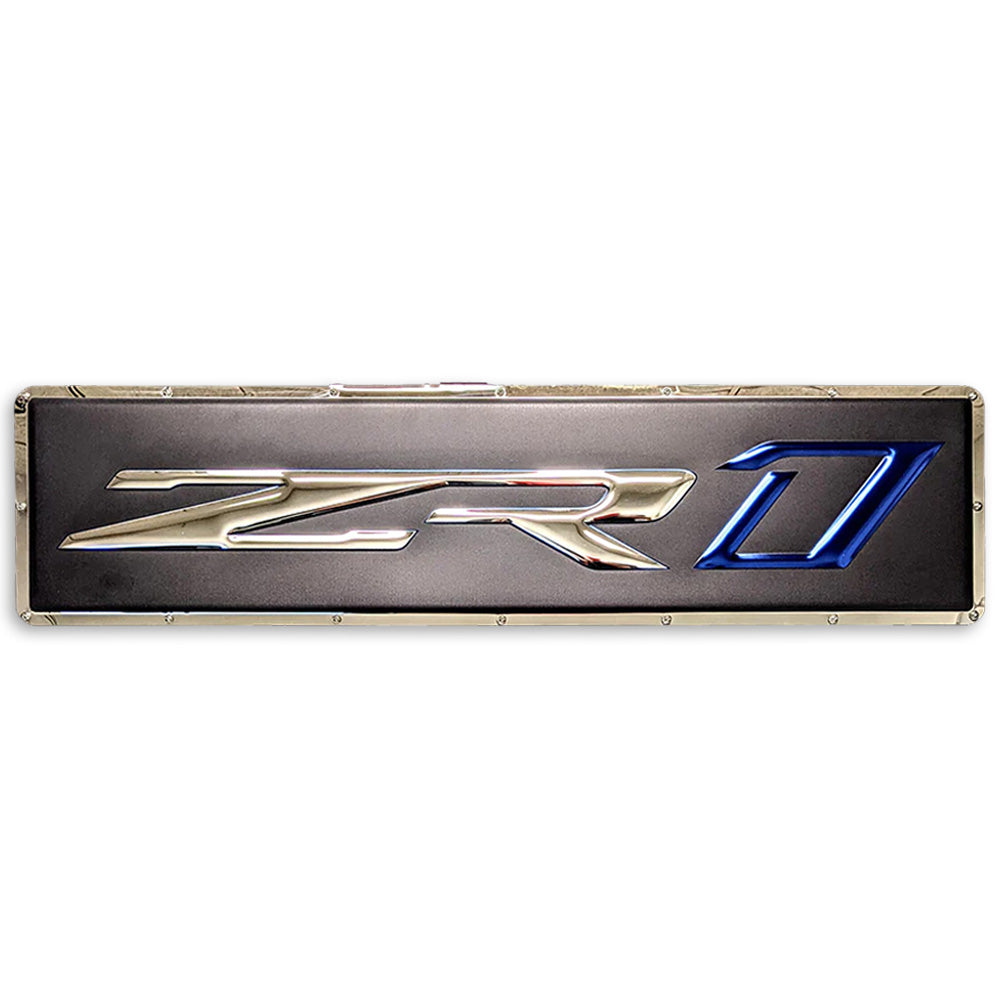C7 Corvette ZR1 Metal Sign Stainless Steel