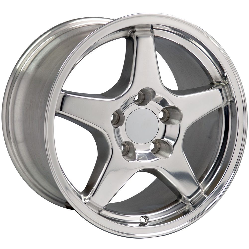 17" Replica Wheel fits Chevy Corvette,  CV01 Polished 17x9.5