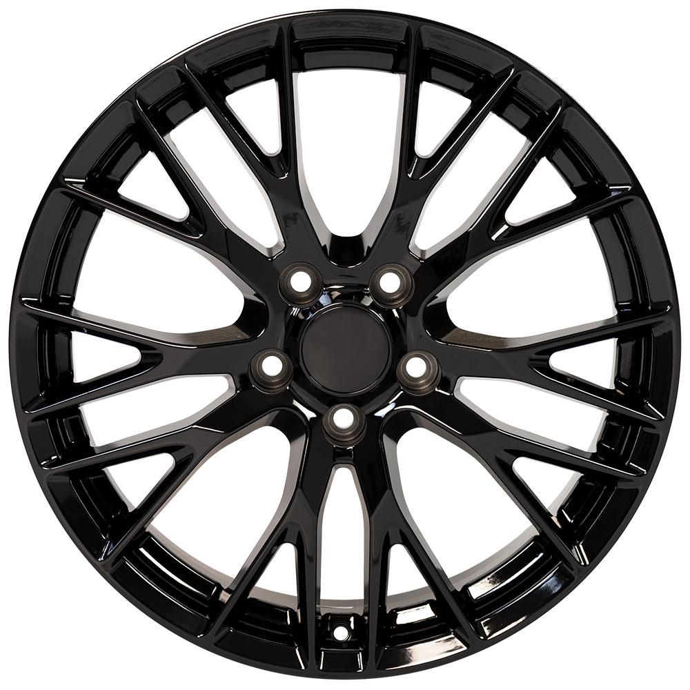 19" Replica Wheel fits Chevy Corvette,  CV22C Black 19x8.5