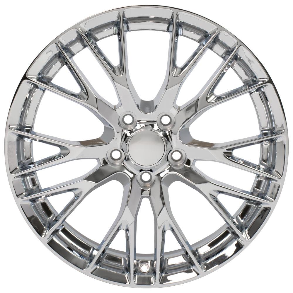 19" Replica Wheel fits Chevy Corvette,  CV22C Chrome 19x8.5