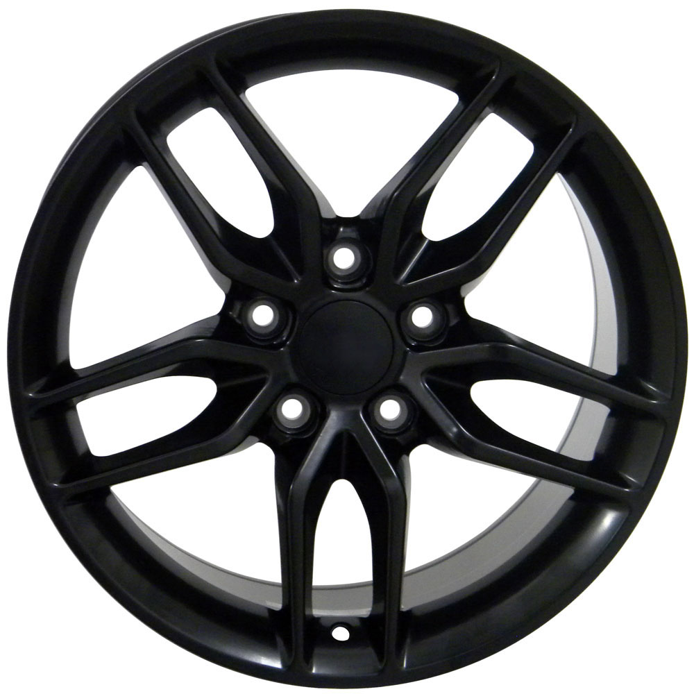 19" fits Chevrolet,  C7 Stingray Replica Wheel,  Satin Black 19x10