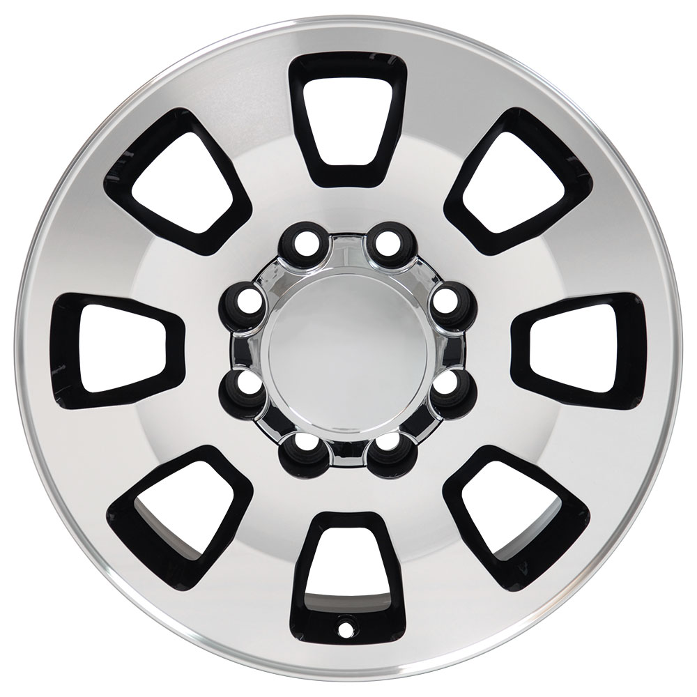18" Replica Wheel fits GMC Sierra,  CV75B Black Machined 18x8