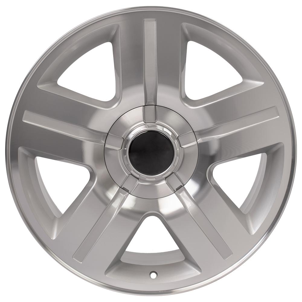 20" Replica Wheel fits Chevy Silverado,  CV84 Silver Machined 20x8.5