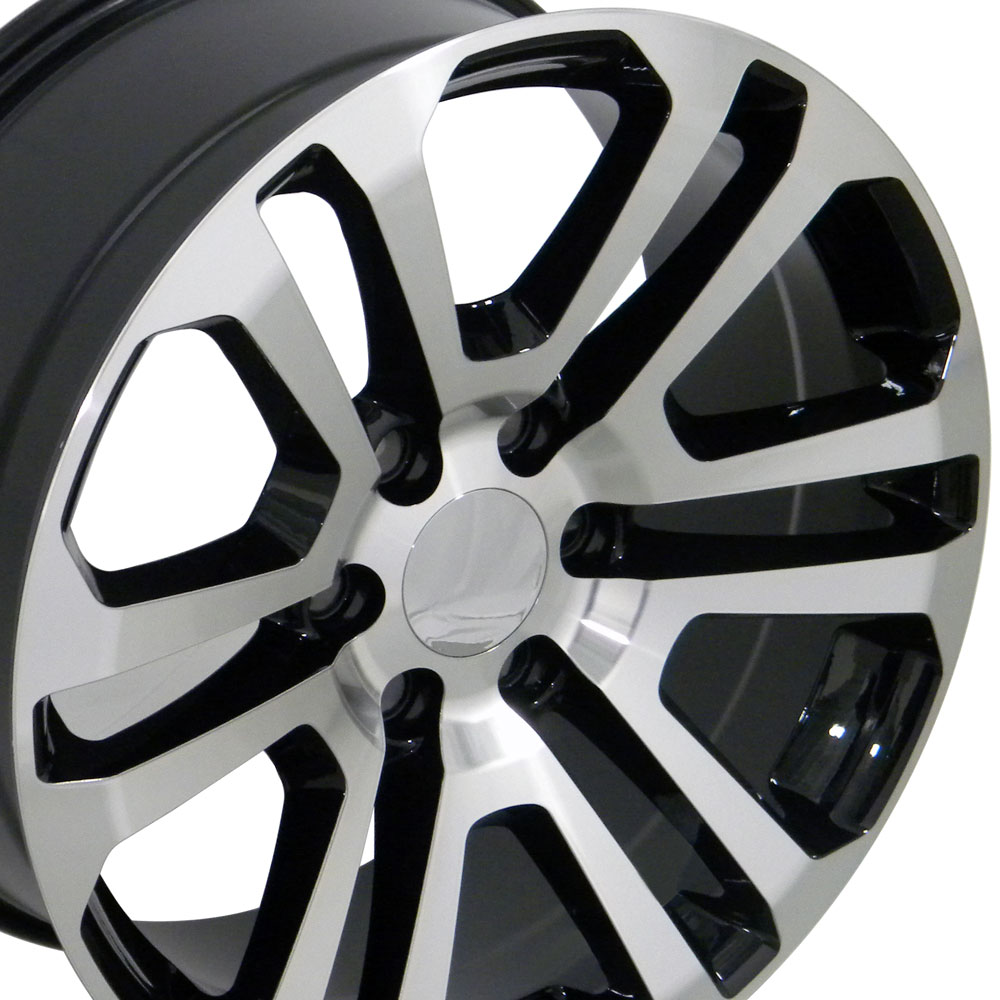 20" Replica Wheel fits GMC Sierra,  CV99 Black Machined 20x9