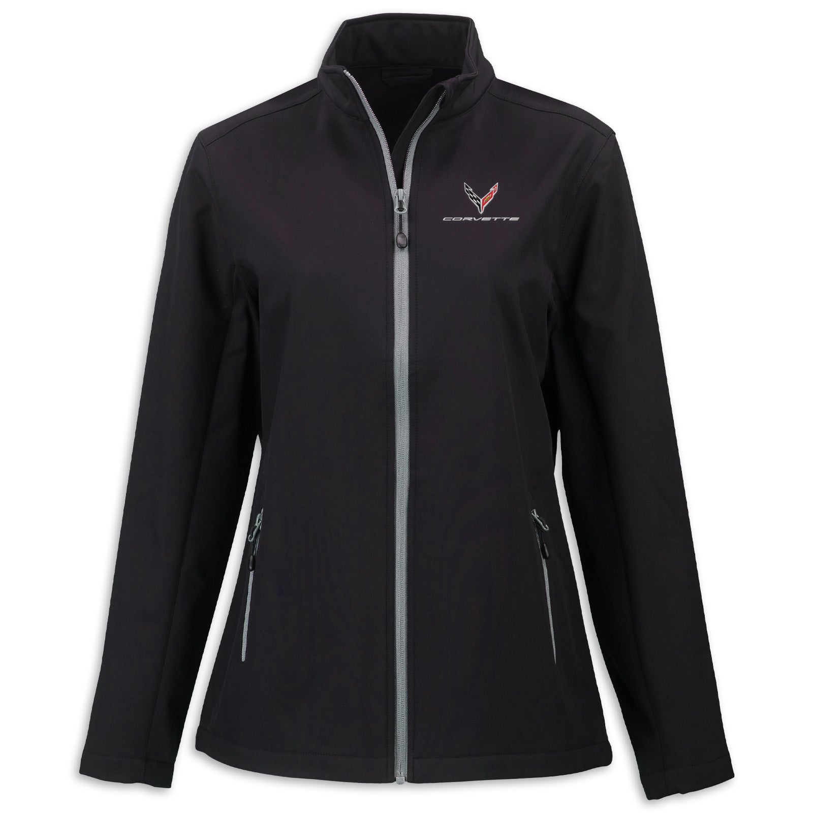 C8 Corvette Women's Soft Shell Jacket Black/Pure Slate