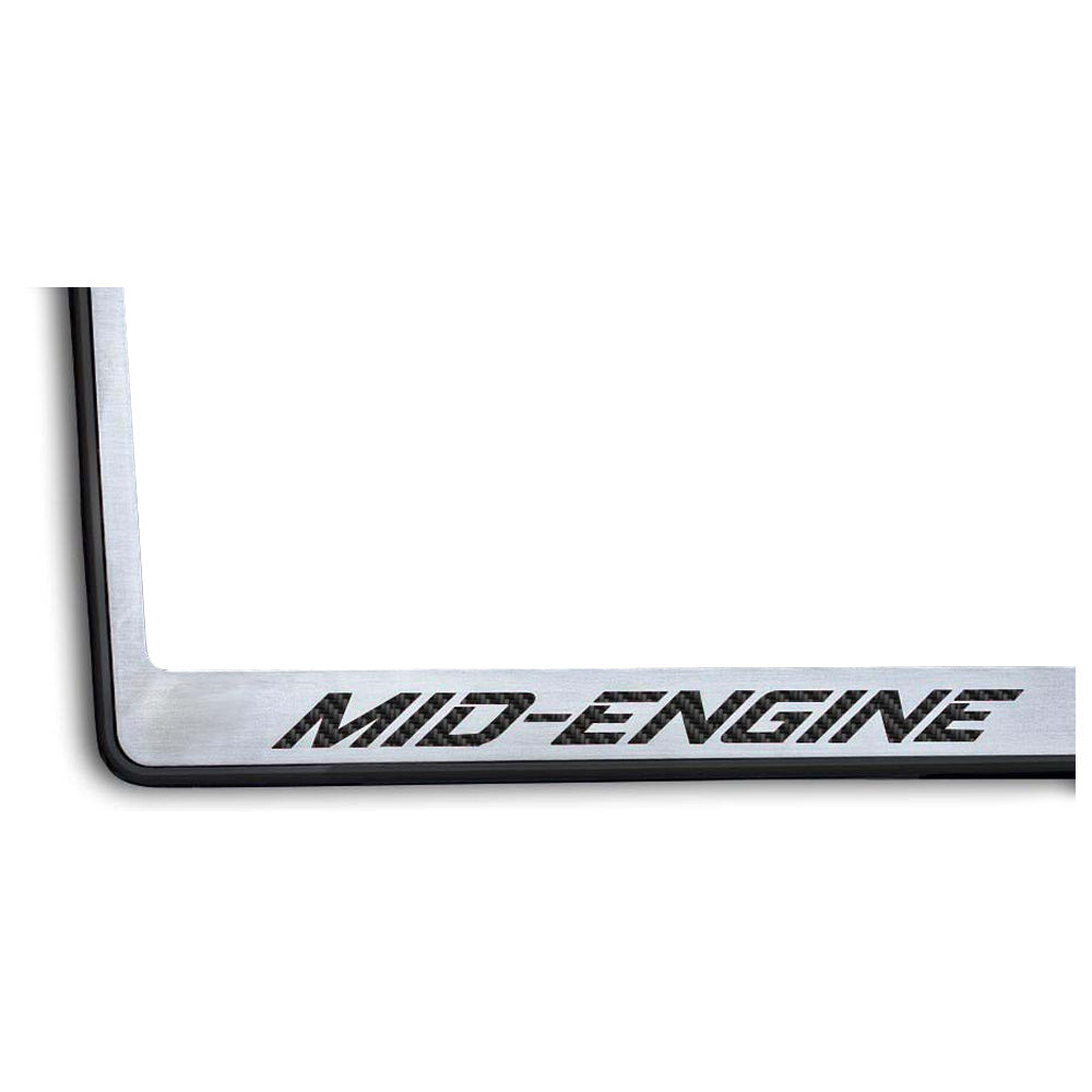 C8 Corvette Mid-Engine License Plate Frame 5 Available Colors Stainless Steel