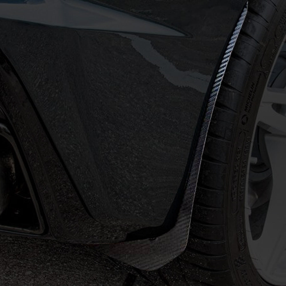 C8 Corvette - Rear Mud Guards 2pc Kit Carbon Fiber Wrapped Stainless Steel