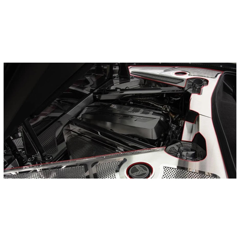 C8 Corvette Perforated Fender Cover Inserts Stainless Steel