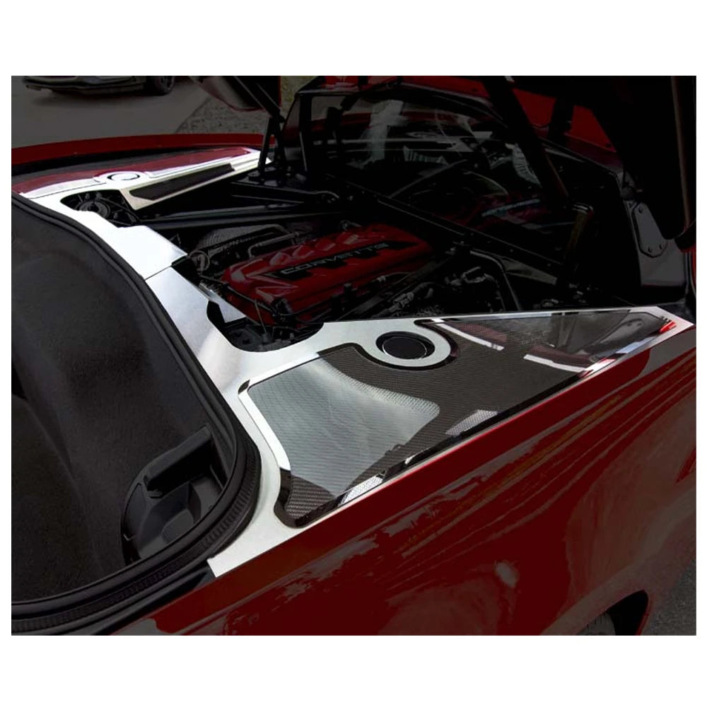 C8 Corvette Fender Cover Inserts with Carbon Fiber Stainless Steel