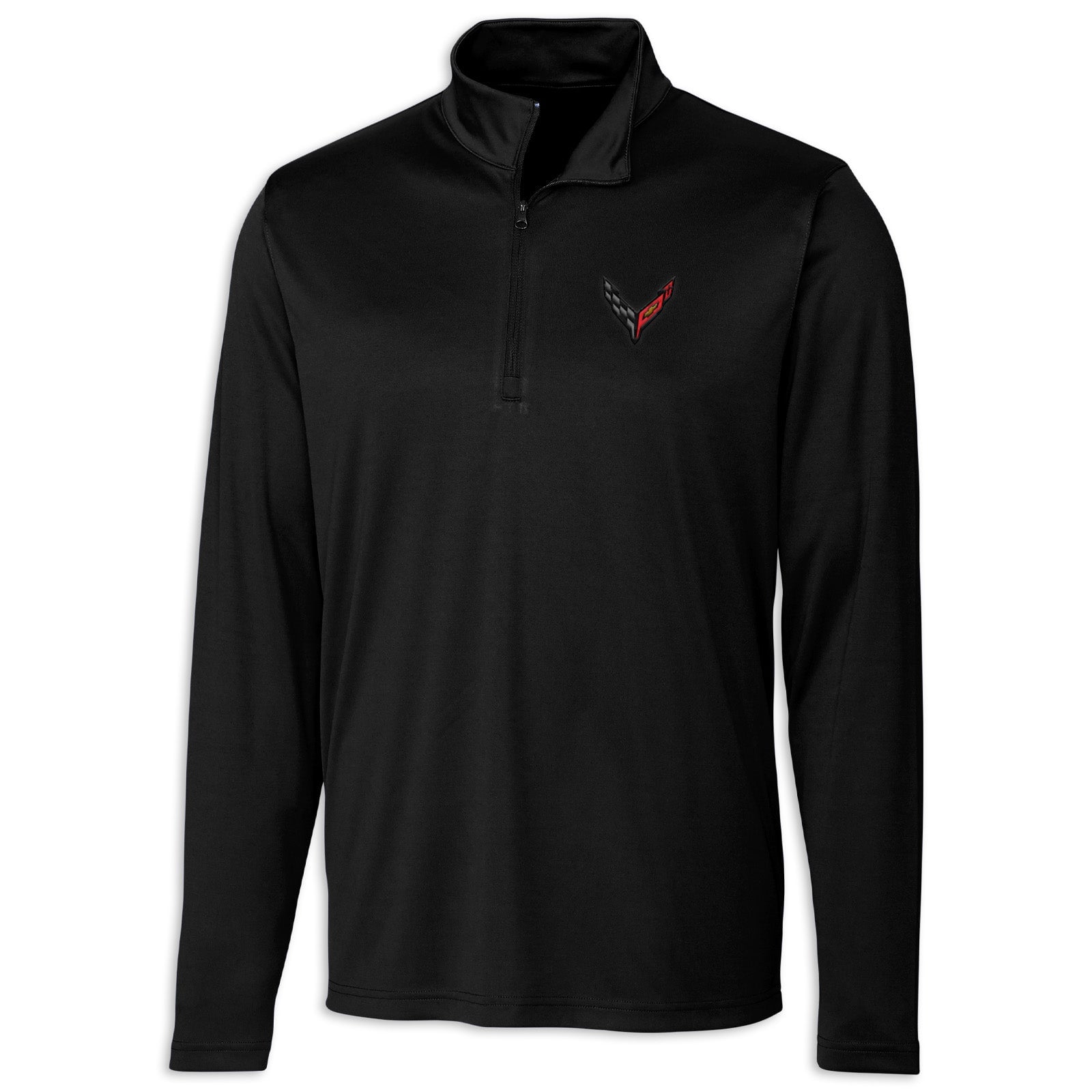 C8 Corvette Performance Half-Zip - Black Moisture Wicking UPF 50+