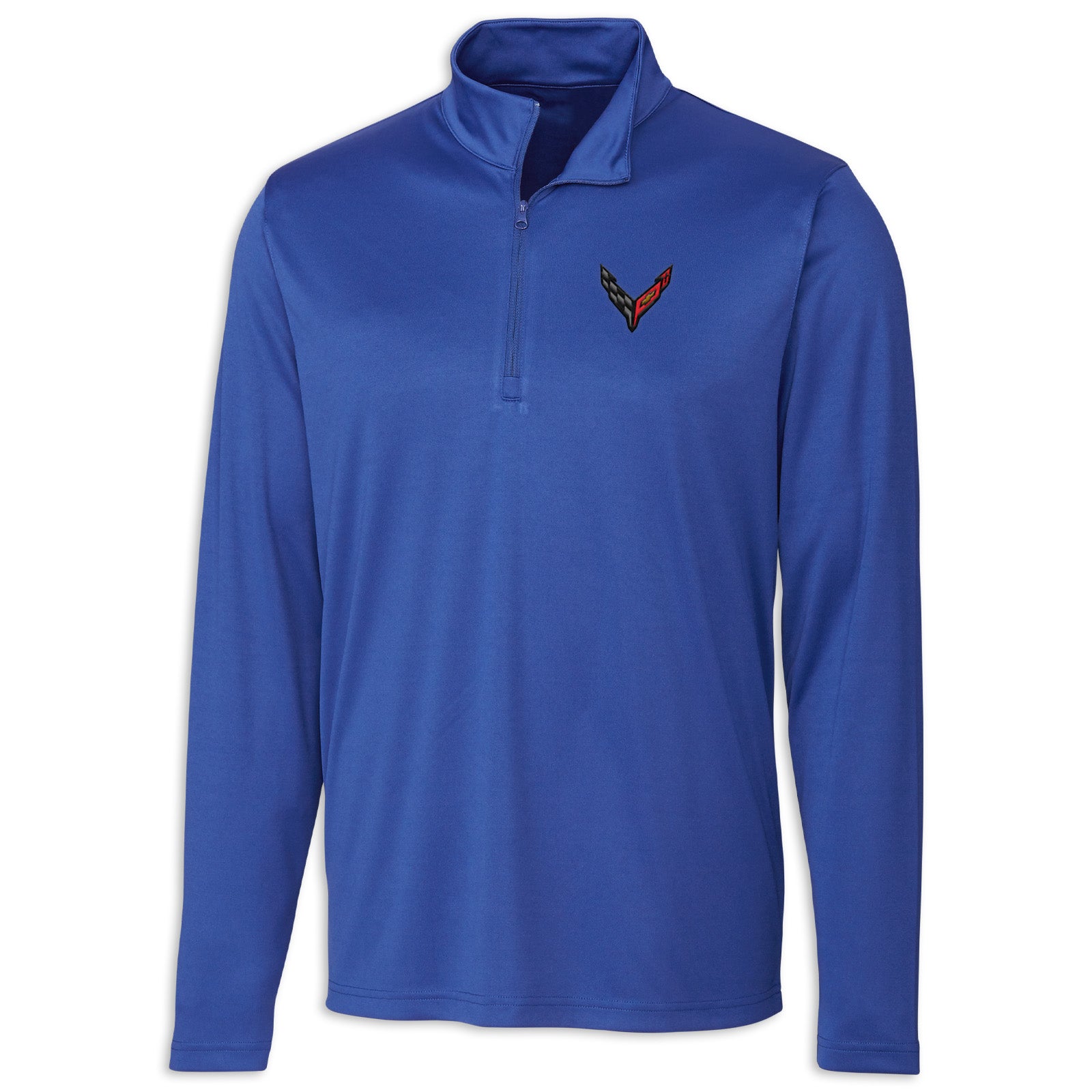 C8 Corvette Performance Half-Zip - Tour Blue Moisture Wicking UPF 50+