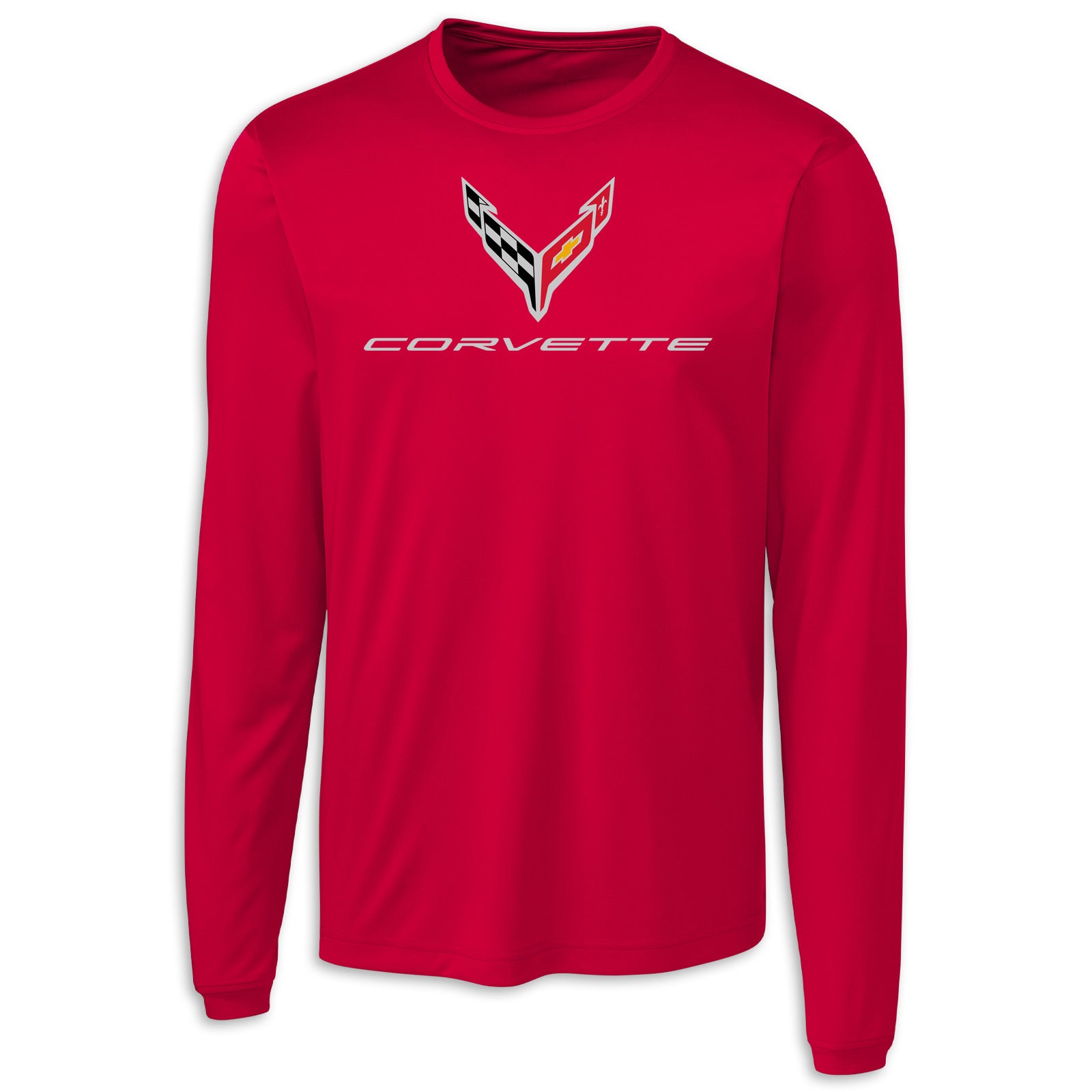 C8 Corvette Long Sleeve Performance T-Shirt - Red UPF 50+