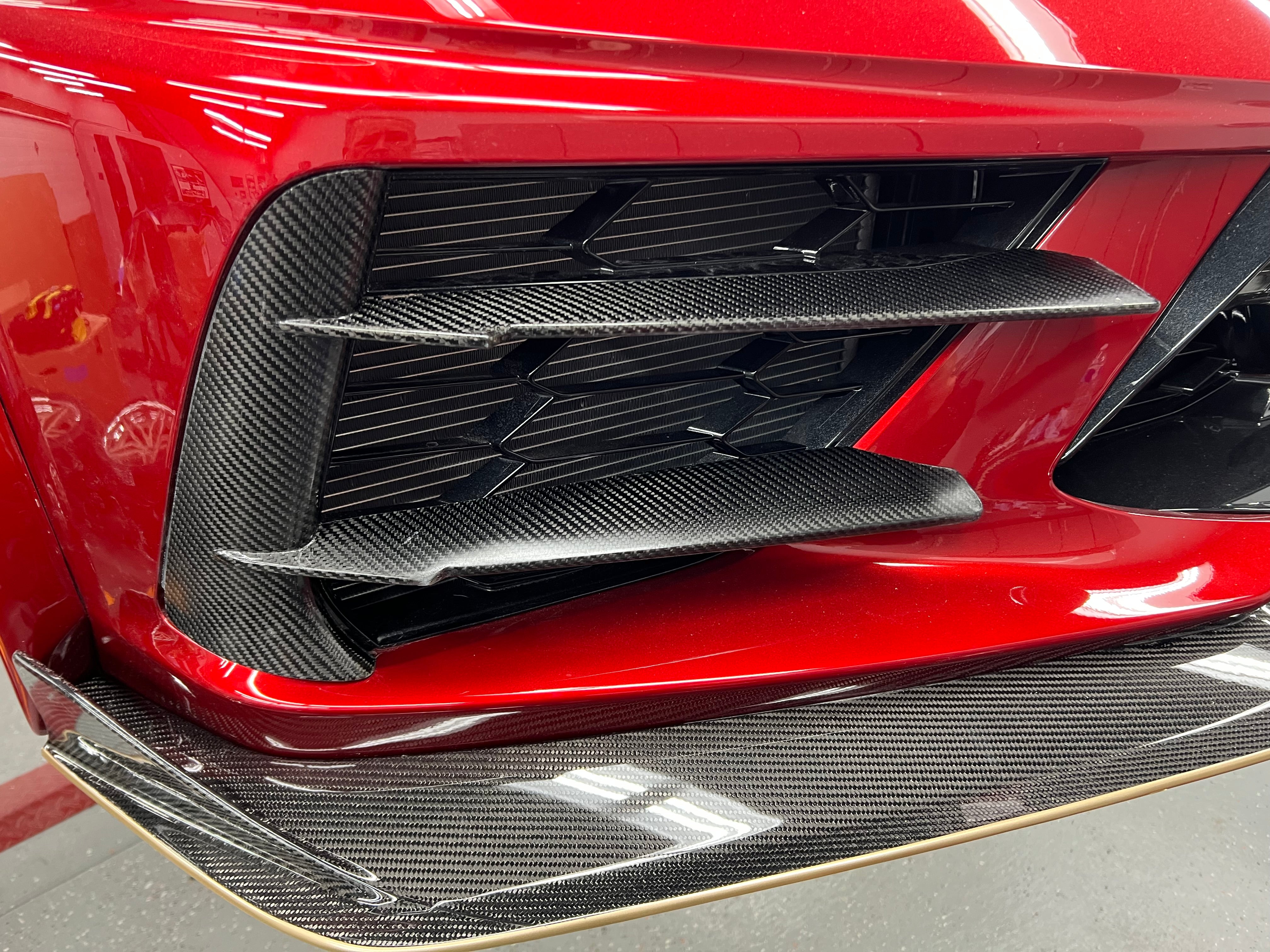 2020-2026 C8 Corvette Carbon Fiber Dual Plane Front Grille Trim | Concept8