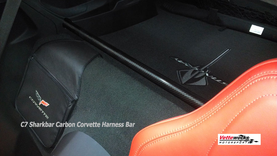 2014+ C7 Corvette Carbon Fiber wrapped Harness Bar, Harness Mounting for Track Events