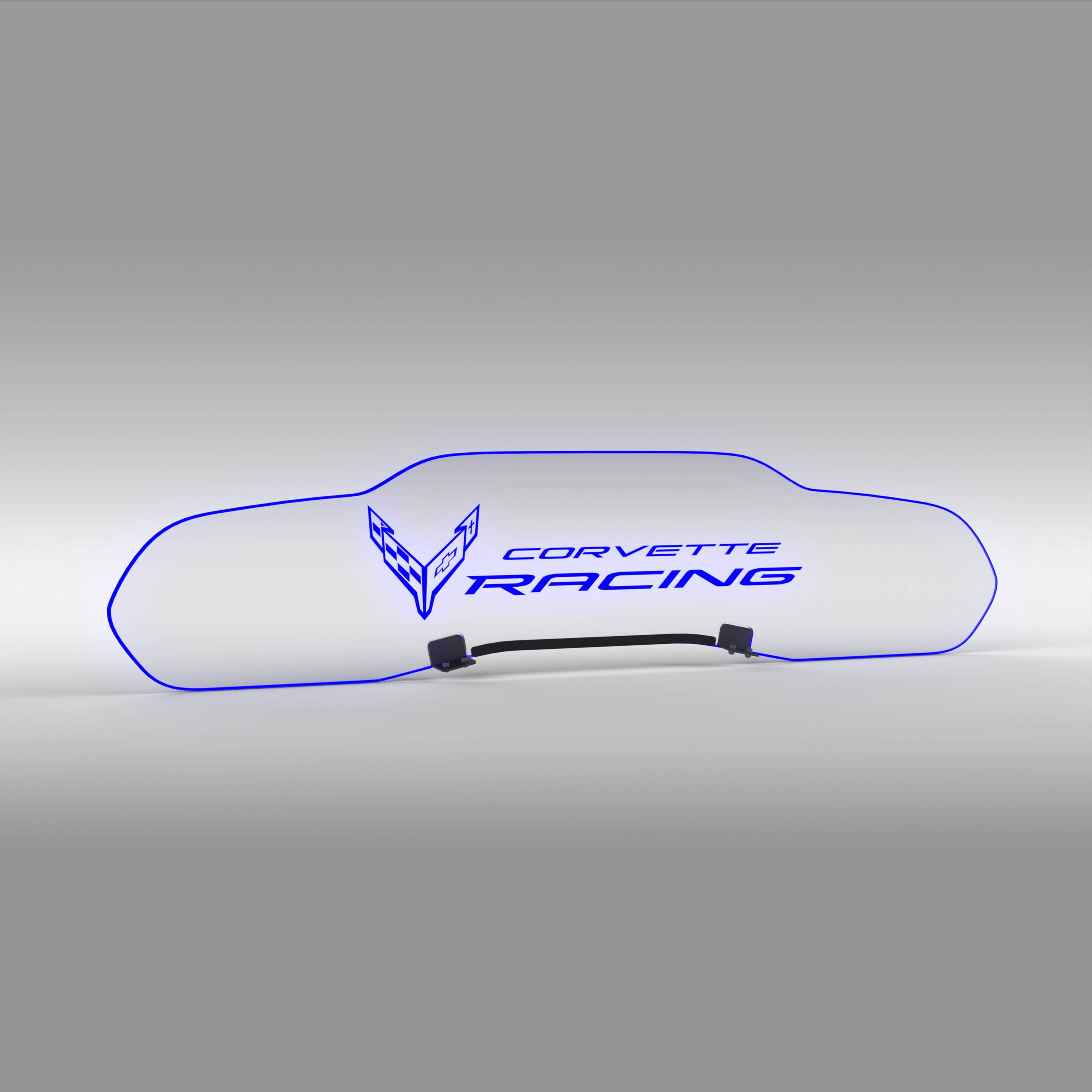 EOS WindRestrictor® C8 Coupe Rear Add On Glow - Flag + Corvette Racing, Blue
