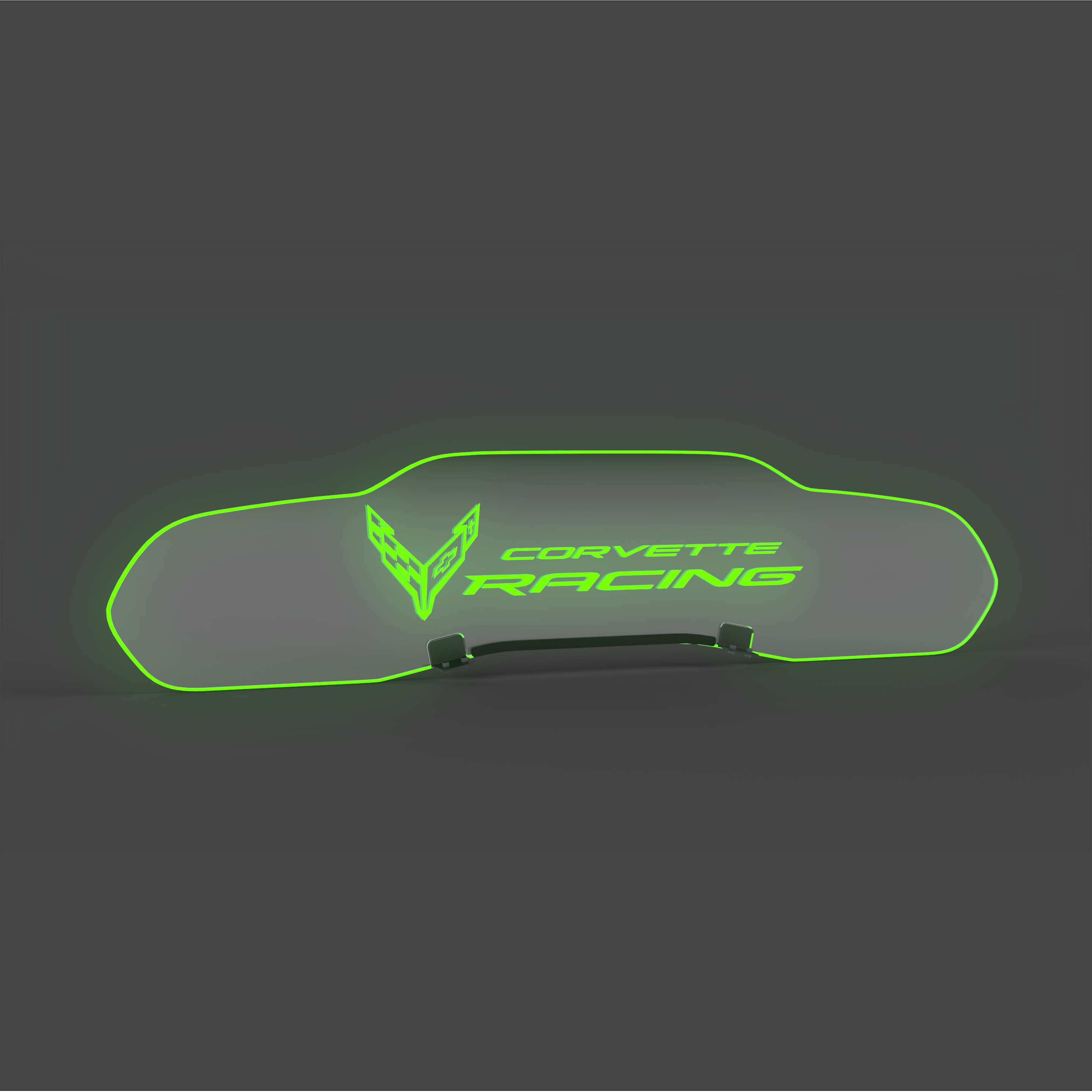 EOS WindRestrictor® C8 Coupe Rear Add On Glow - Flag + Corvette Racing, Green