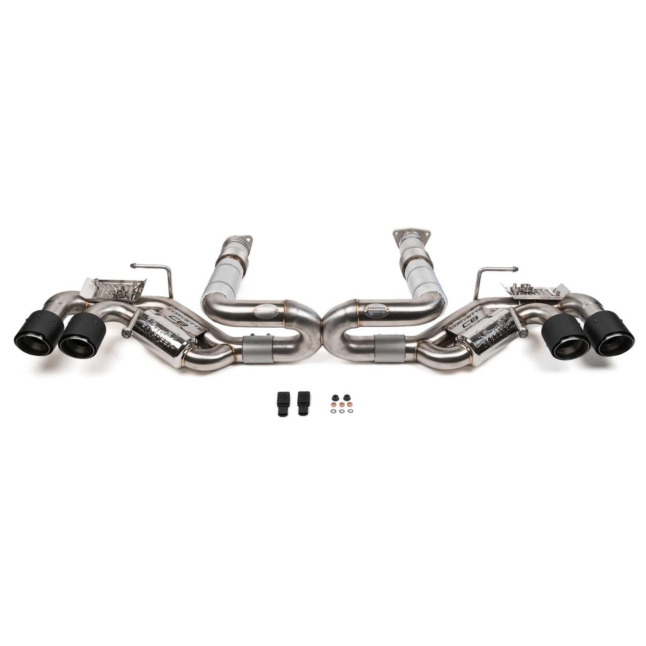 Corvette C8 E-Ray Fabspeed Valved Maxflo Exhaust 2023+, Steel Tips (Colors)