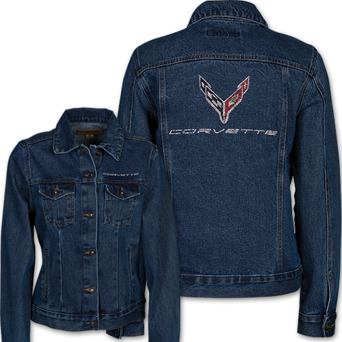 C8 Corvette, Ladies Next Generation C8 Corvette JEWELED DEnim Jacket