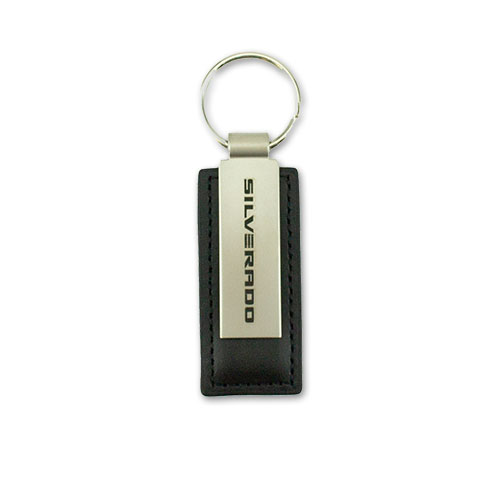 Silverado Ev Metal/Leather Key Tag
