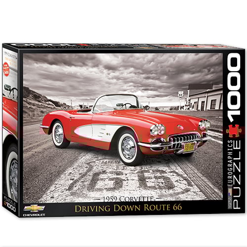 Corvette DRIVING DOWN ROUTE 66  1000 Piece  Puzzle