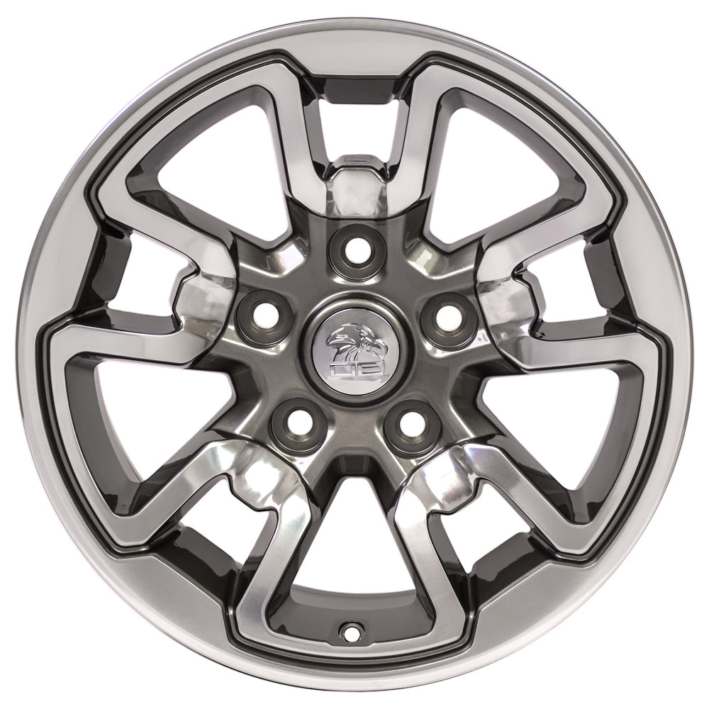 17" Replica Wheel fits Ram 1500 ,  DG55 Polished with Painted Anthracite Inlay 17x8