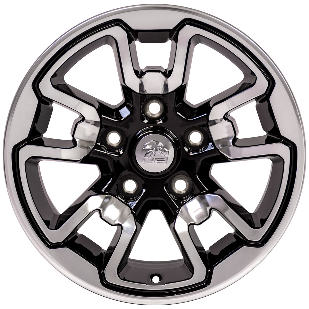 17" Replica Wheel fits Ram 1500 ,  DG55 Polished with Gloss Black Painted Inlay 17x8