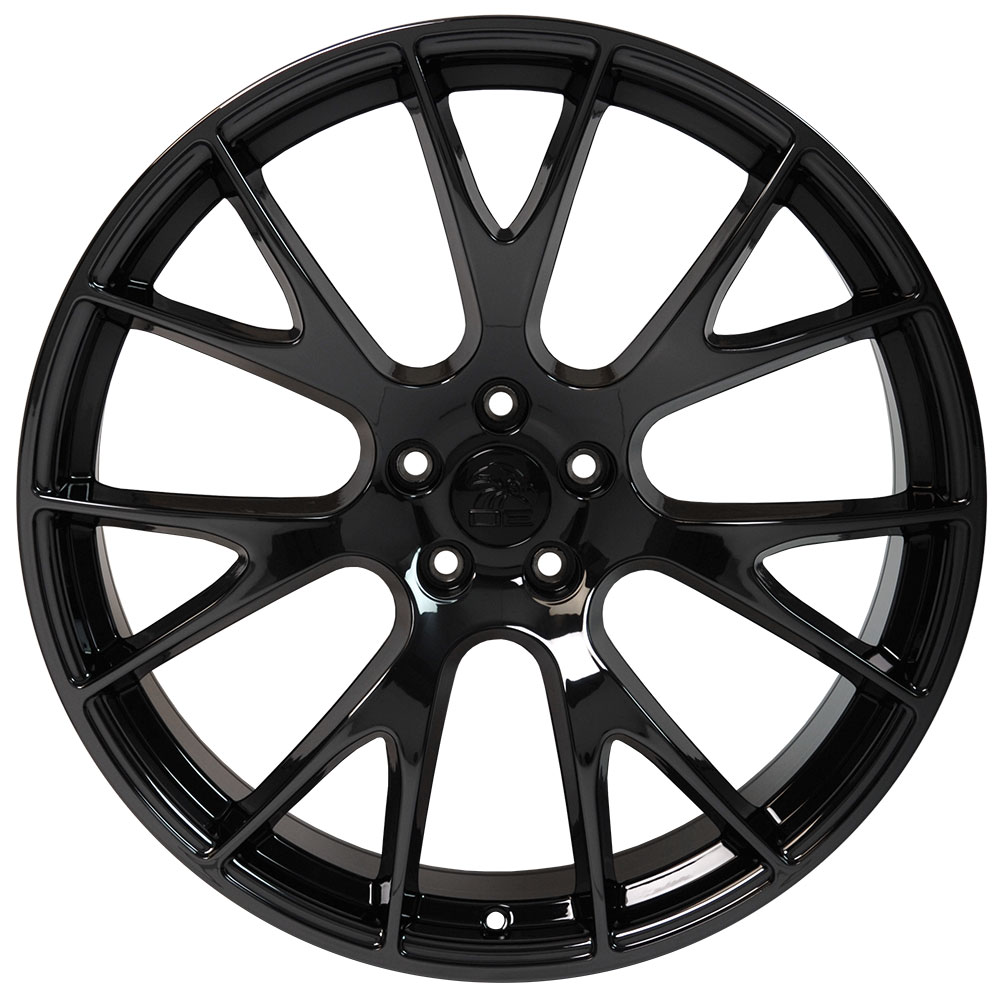 22" fits Dodge Ram,  Hellcat Style Replica Wheel,  PVD Black Chrome 22x10
