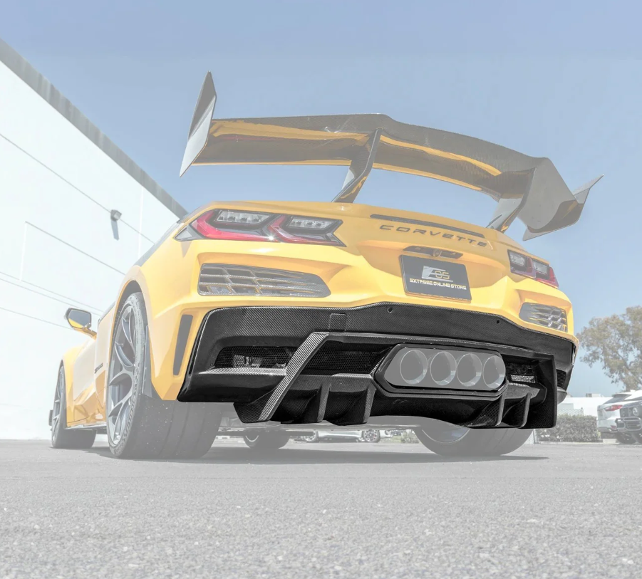 23-26+ C8 Corvette Z06 Carbon Fiber Track Edition Rear Diffuser - EOS