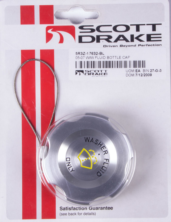 Drake Automotive Washer Fluid Cap, Billet Aluminum, Polished, Ford Mustang 2005-09, Each