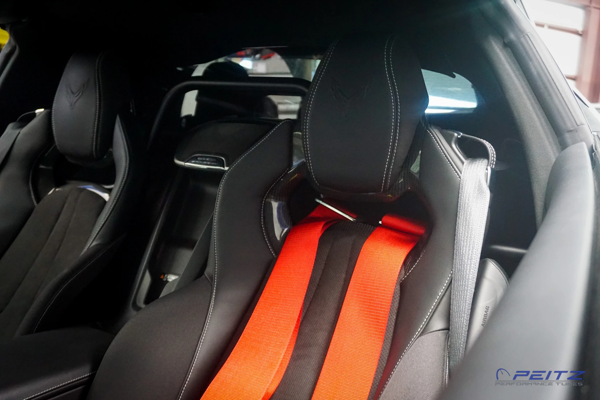 Peitz Performance C8 Corvette Stingray Harness Bar, Includes Modified A- Pillar Panels, Perfect for Track!