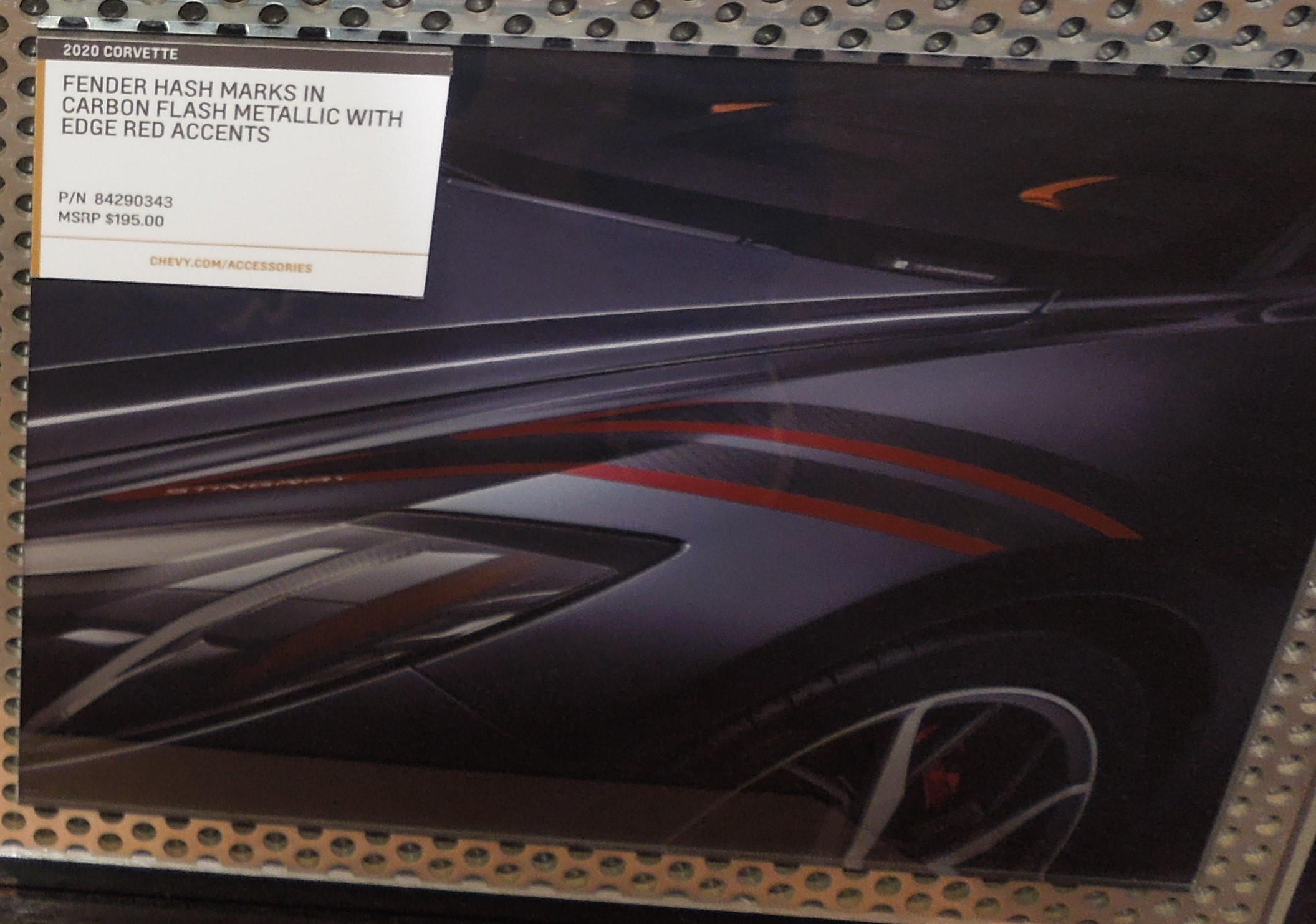 2020 Corvette C8 Fender Hash Marks in Carbon Flash Metallic with Edge Red Accent 2020 Corvette C8 Fender Hash Marks in Carbon Flash Metallic with Edge Red Accent