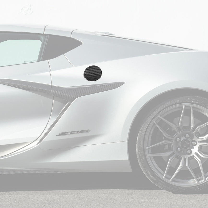 EOS 2020-Up C8 Corvette | Dry Carbon Fiber Side Fender Fuel Tank Gas Lid Cover