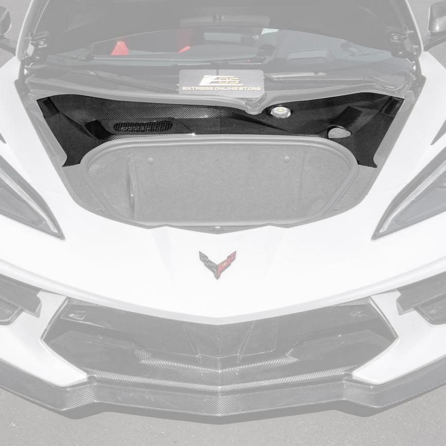 EOS C8 Corvette Dry Carbon Fiber Front Trunk Trim Cover Kit - Upper Trim Cover